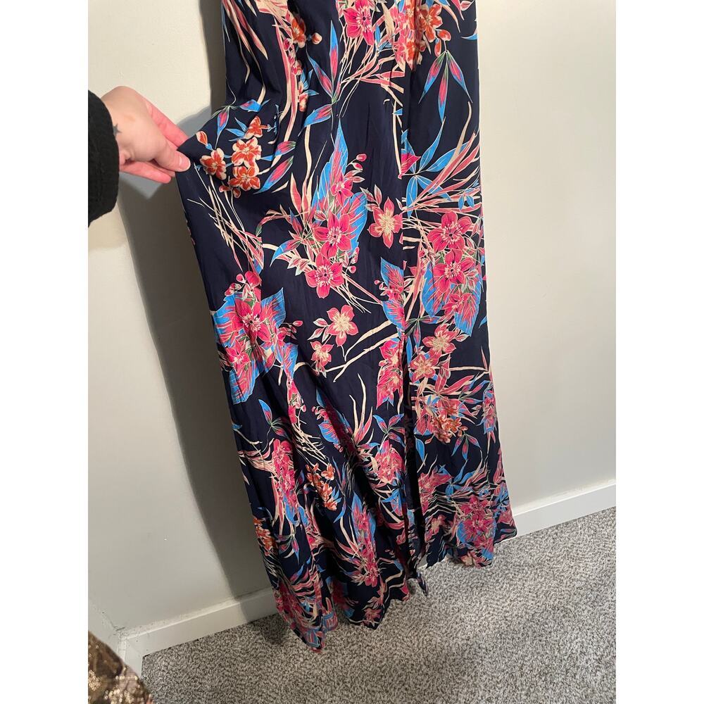 Lulu's Navy Floral Maxi Dress with Pink & Blue Print - Picture 4 of 11